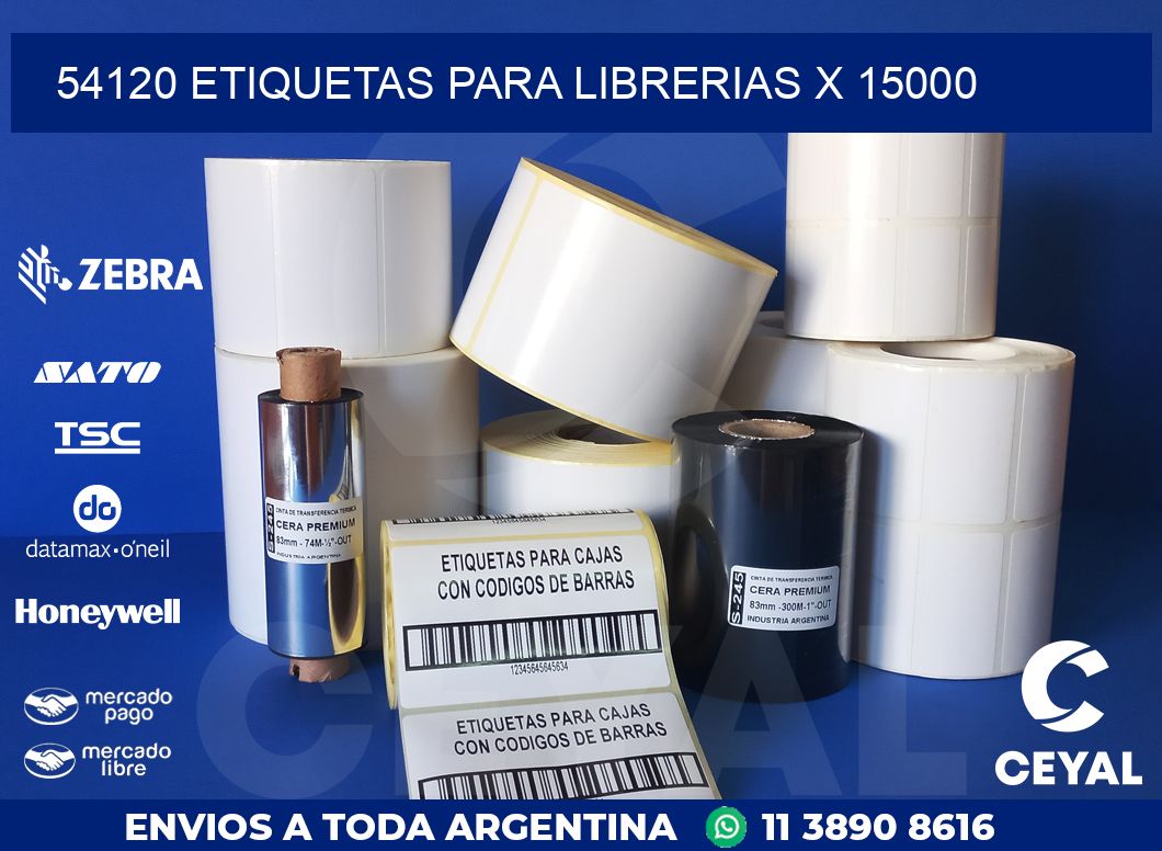 54120 ETIQUETAS PARA LIBRERIAS X 15000