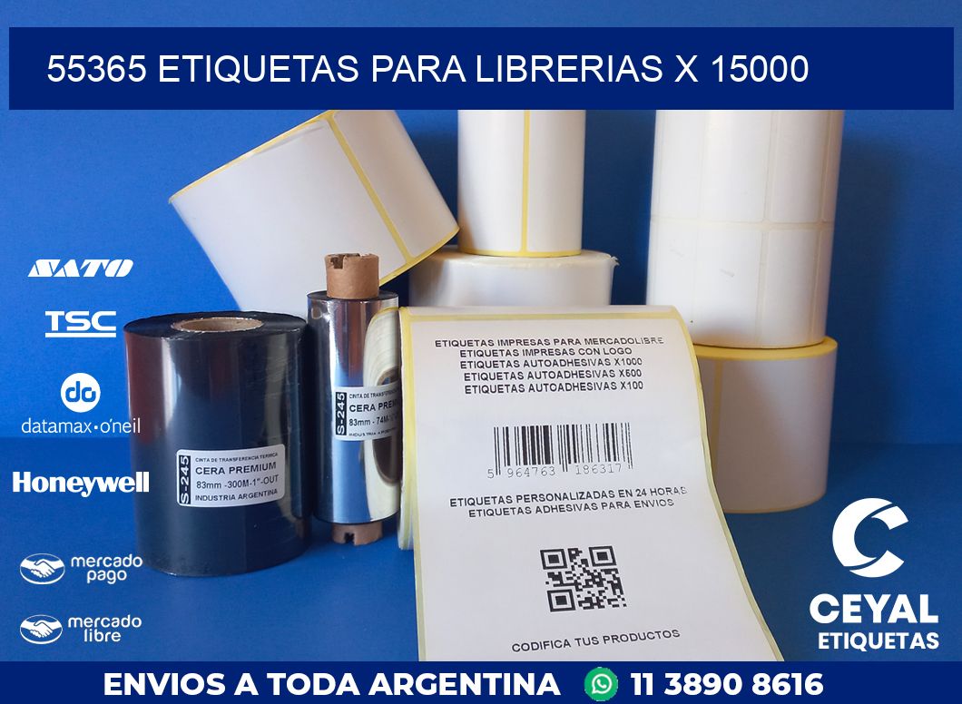 55365 ETIQUETAS PARA LIBRERIAS X 15000