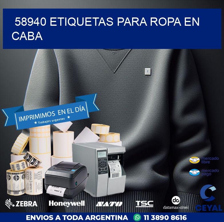 58940 ETIQUETAS PARA ROPA EN CABA