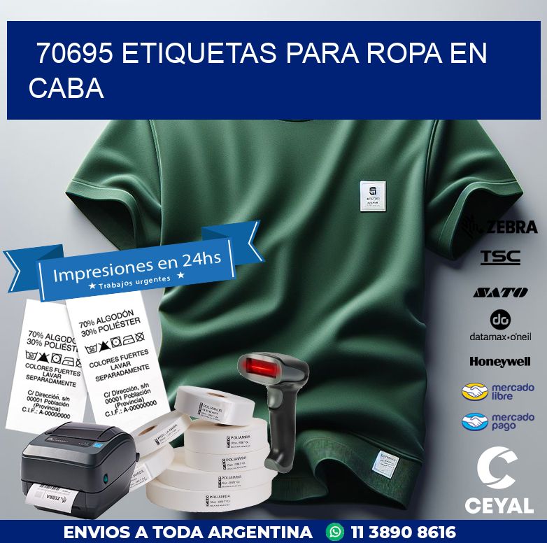 70695 ETIQUETAS PARA ROPA EN CABA