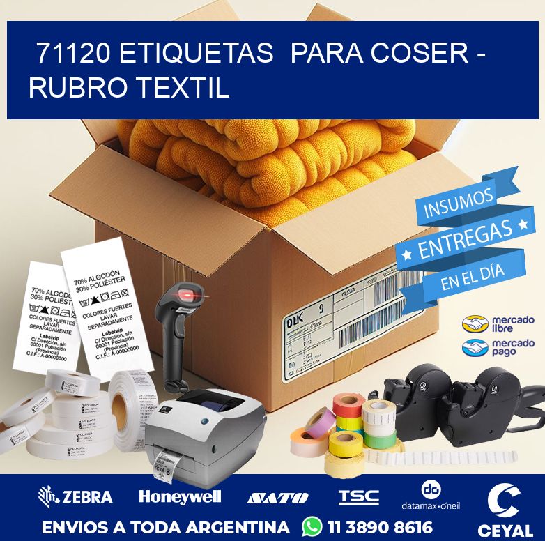 71120 ETIQUETAS  PARA COSER – RUBRO TEXTIL