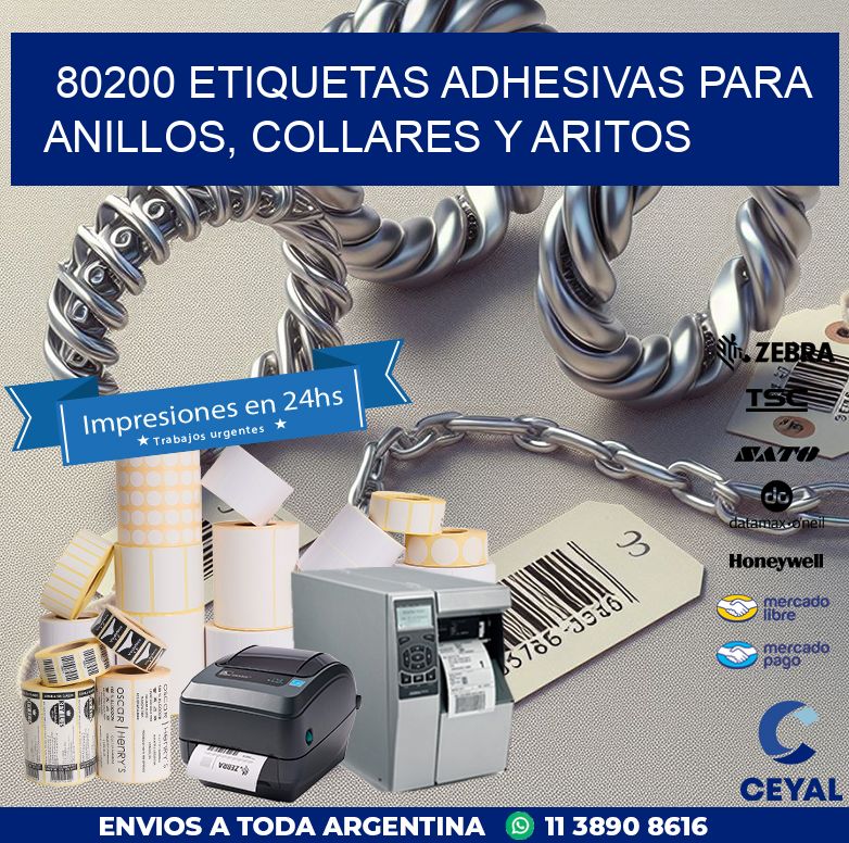 80200 ETIQUETAS ADHESIVAS PARA ANILLOS, COLLARES Y ARITOS