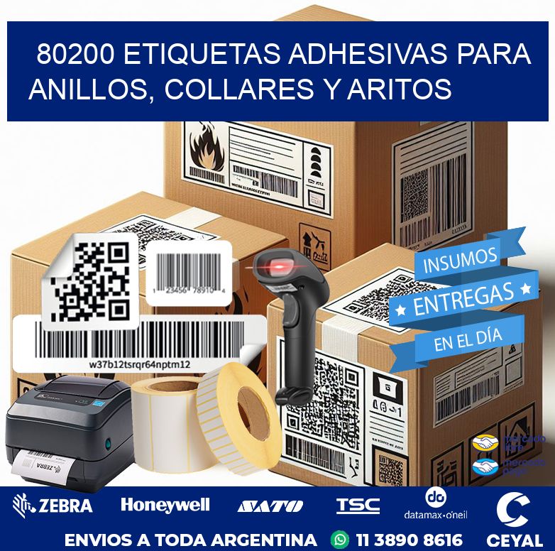 80200 ETIQUETAS ADHESIVAS PARA ANILLOS, COLLARES Y ARITOS