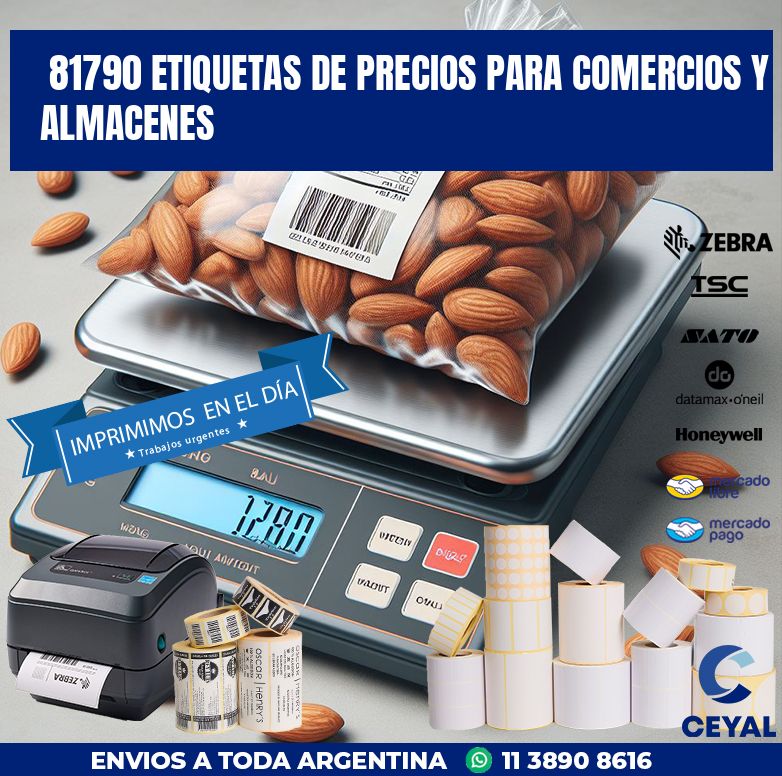 81790 ETIQUETAS DE PRECIOS PARA COMERCIOS Y ALMACENES