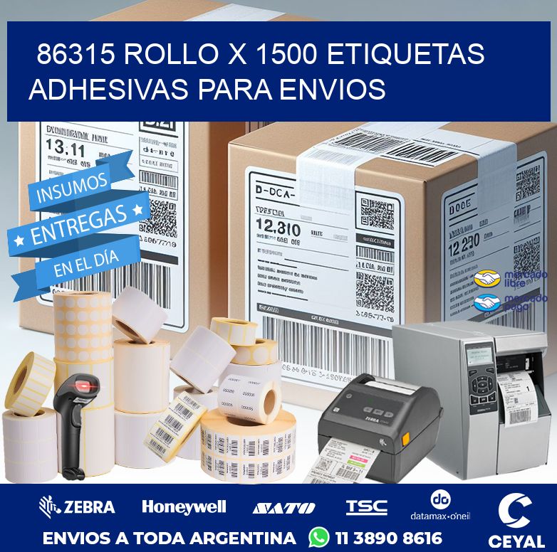86315 ROLLO X 1500 ETIQUETAS ADHESIVAS PARA ENVIOS