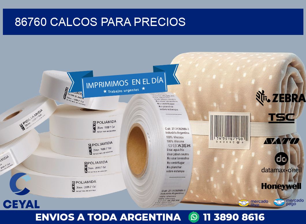 86760 CALCOS PARA PRECIOS