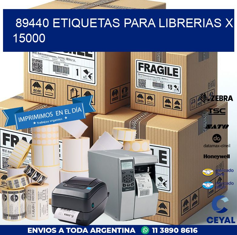 89440 ETIQUETAS PARA LIBRERIAS X 15000