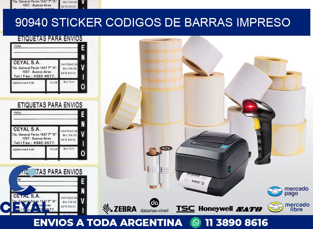 90940 STICKER CODIGOS DE BARRAS IMPRESO