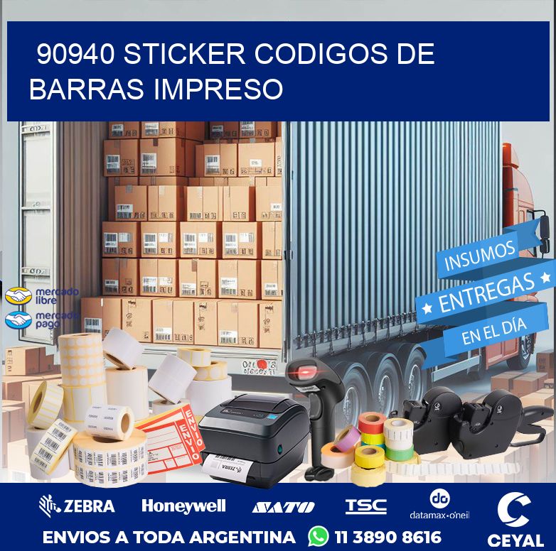 90940 STICKER CODIGOS DE BARRAS IMPRESO