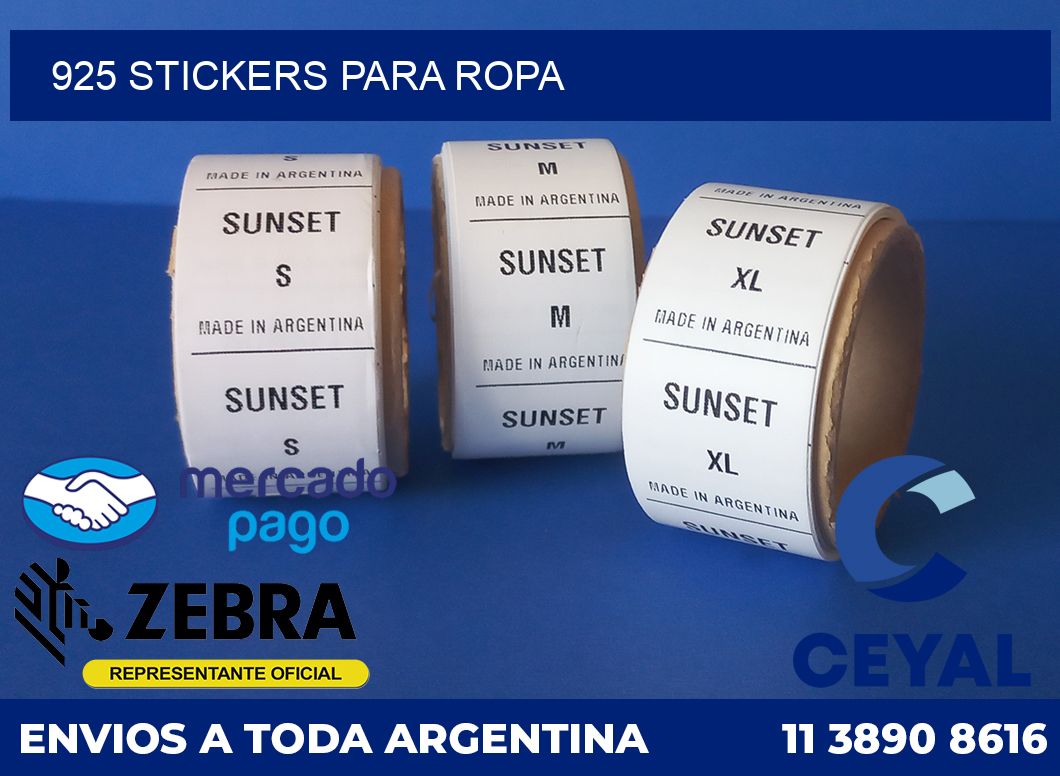 925 STICKERS PARA ROPA