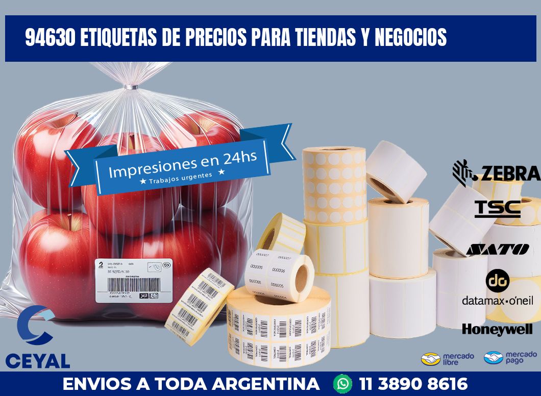 94630 ETIQUETAS DE PRECIOS PARA TIENDAS Y NEGOCIOS