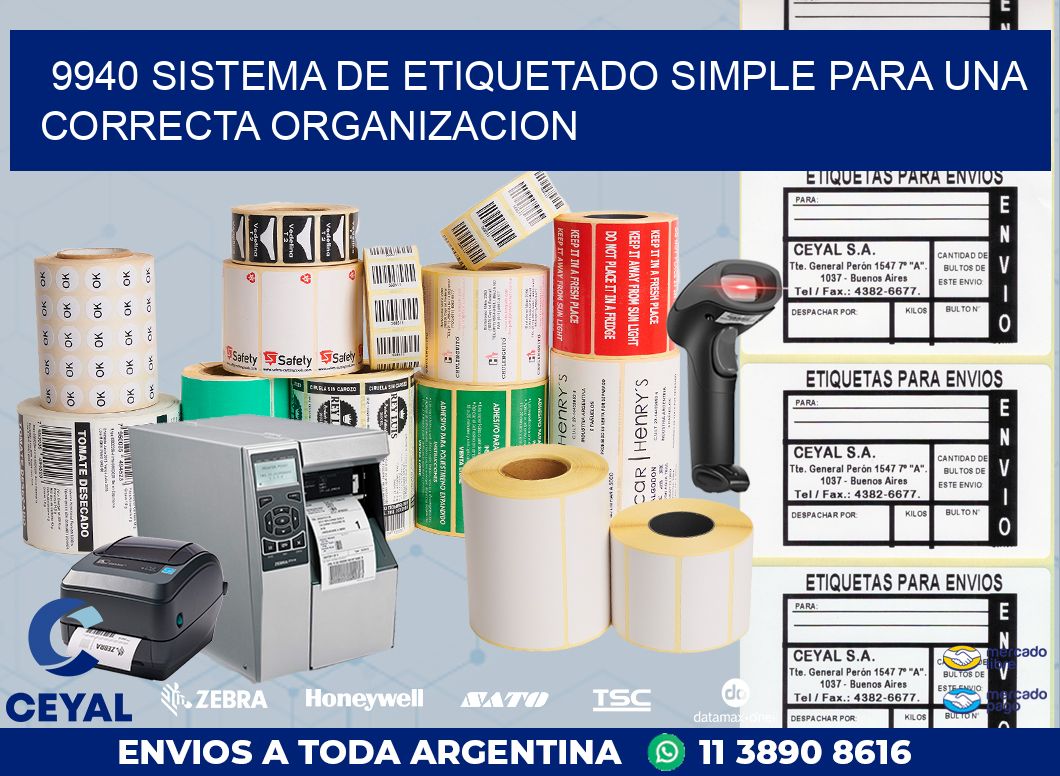 9940 SISTEMA DE ETIQUETADO SIMPLE PARA UNA CORRECTA ORGANIZACION