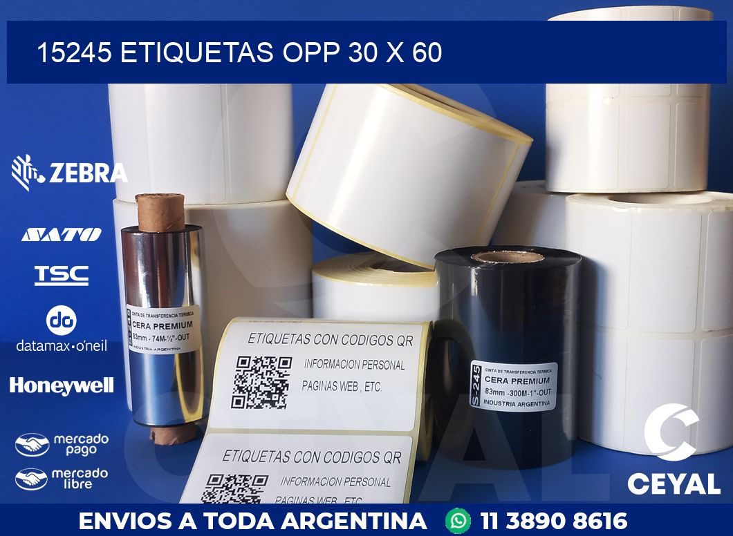 15245 ETIQUETAS OPP 30 X 60