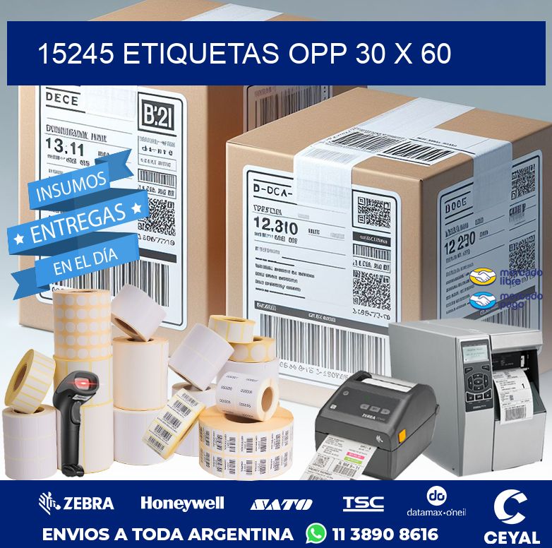 15245 ETIQUETAS OPP 30 X 60