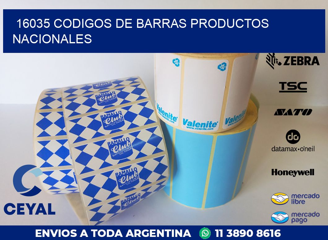 16035 codigos de barras productos nacionales