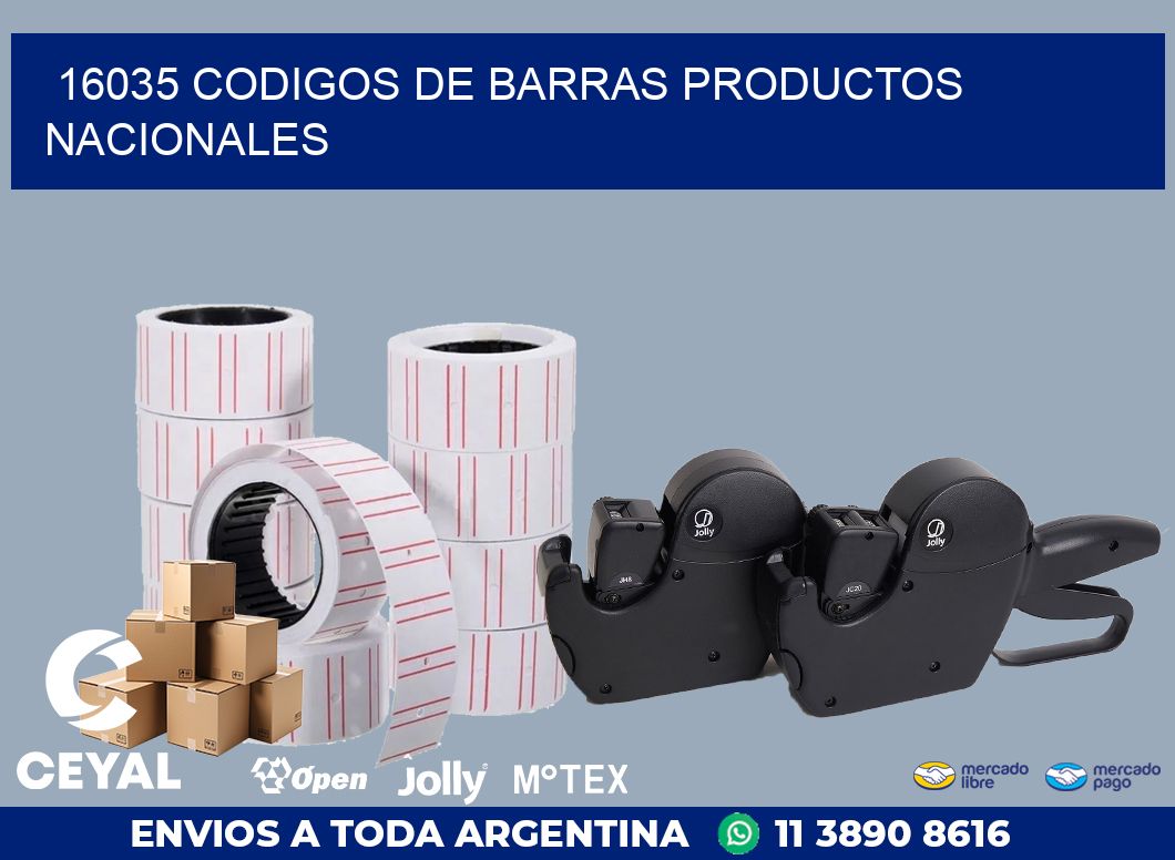 16035 codigos de barras productos nacionales