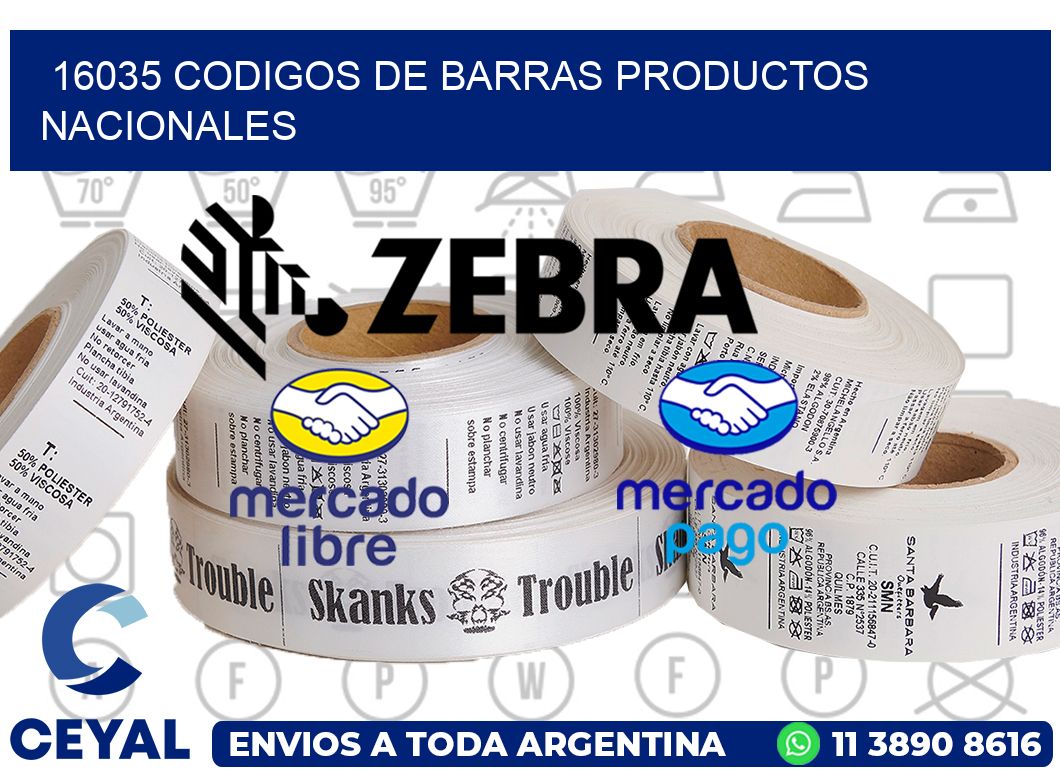 16035 codigos de barras productos nacionales