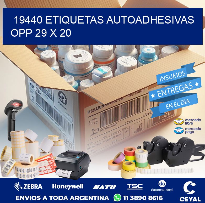 19440 ETIQUETAS AUTOADHESIVAS OPP 29 X 20