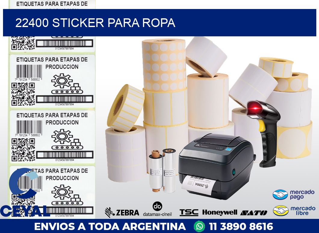 22400 STICKER PARA ROPA
