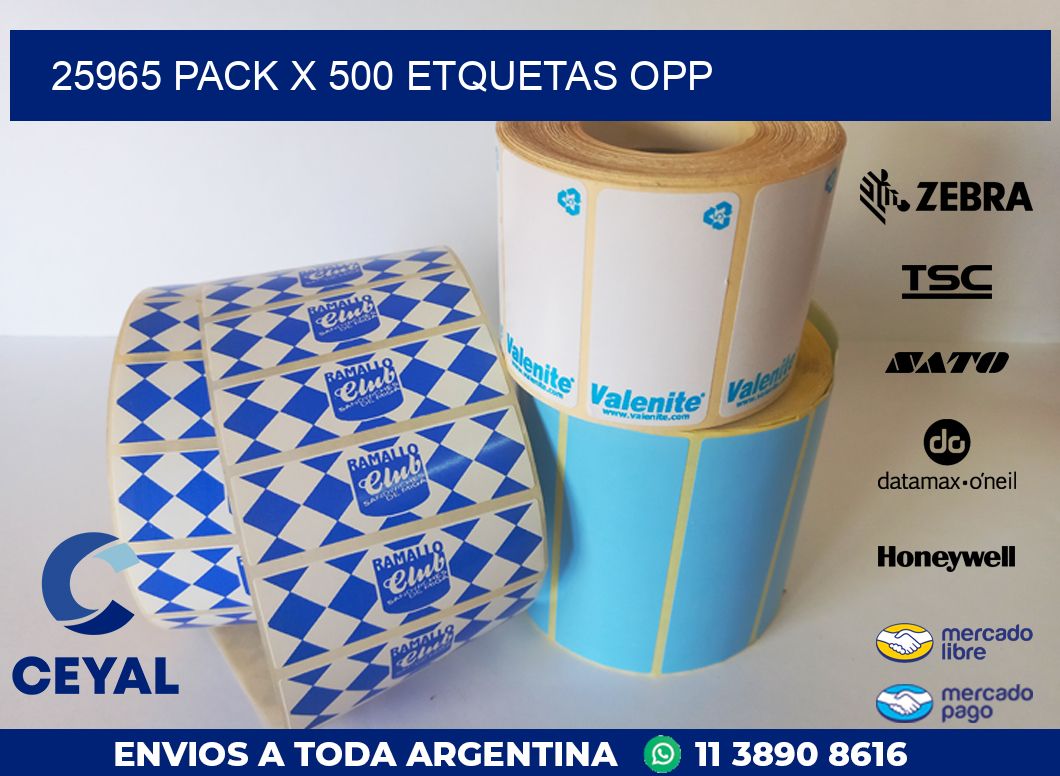 25965 PACK X 500 ETQUETAS OPP