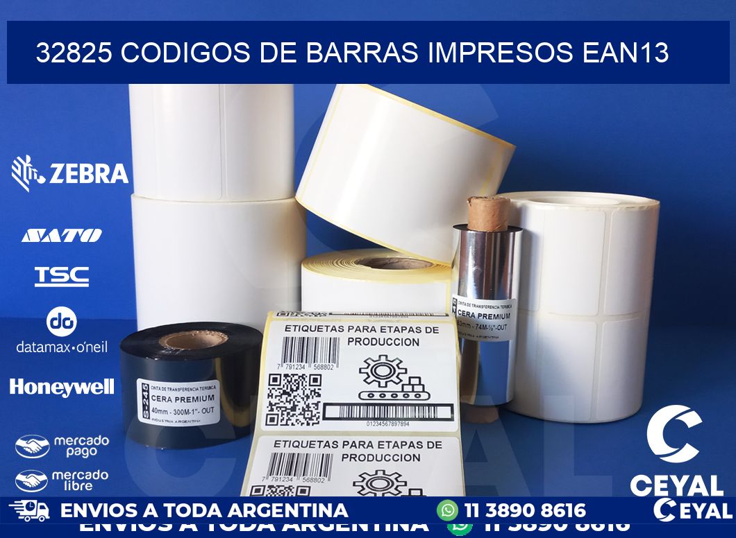 32825 codigos de barras impresos ean13