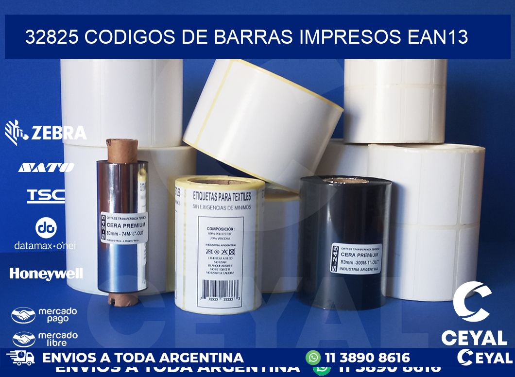 32825 codigos de barras impresos ean13