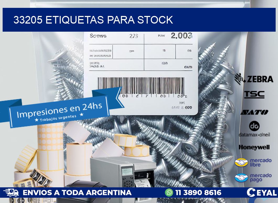 33205 ETIQUETAS PARA STOCK