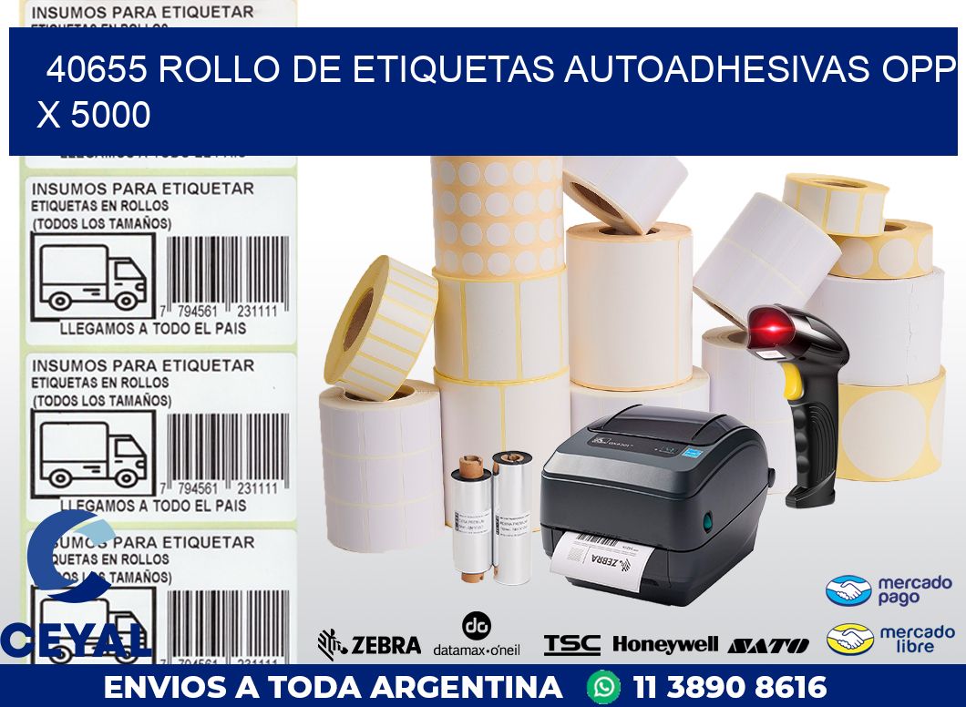 40655 ROLLO DE ETIQUETAS AUTOADHESIVAS OPP X 5000