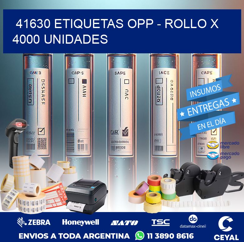 41630 ETIQUETAS OPP - ROLLO X 4000 UNIDADES