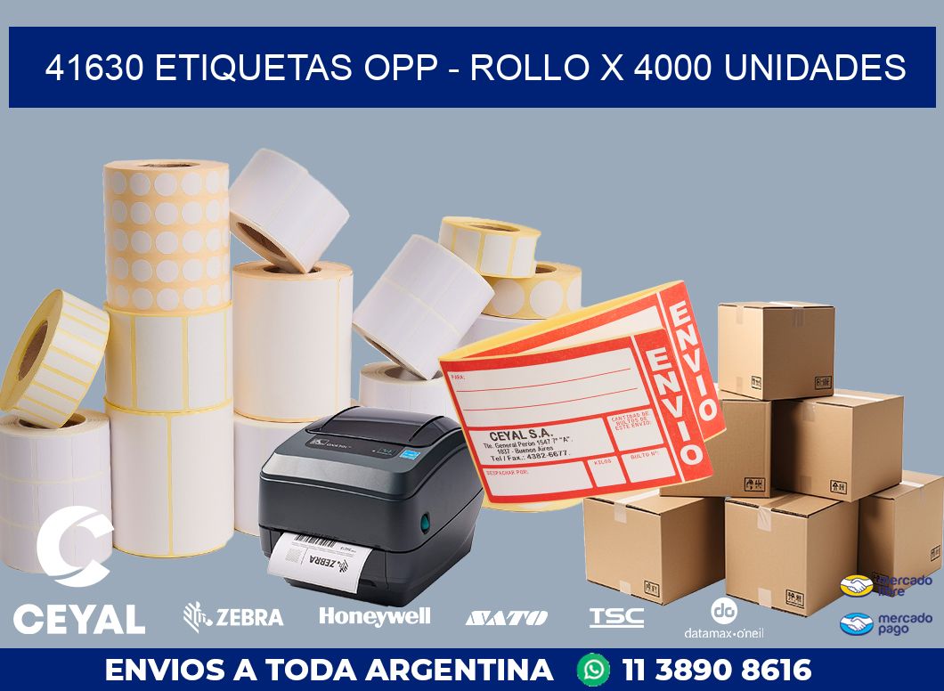 41630 ETIQUETAS OPP – ROLLO X 4000 UNIDADES