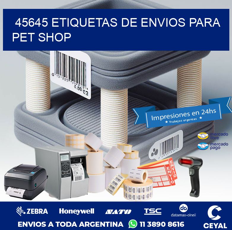 45645 ETIQUETAS DE ENVIOS PARA PET SHOP