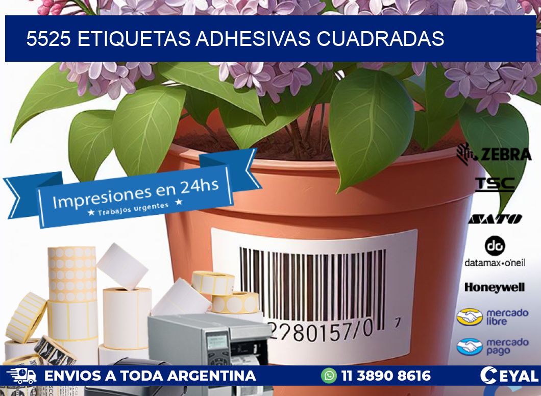 5525 ETIQUETAS ADHESIVAS CUADRADAS