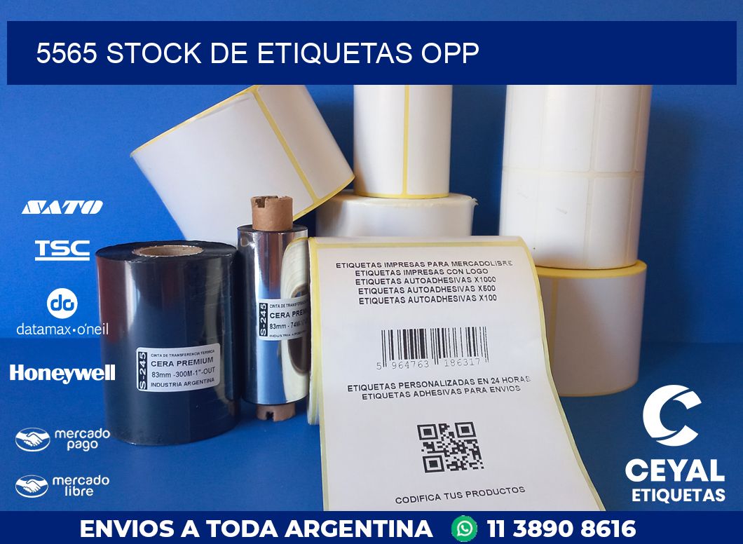5565 STOCK DE ETIQUETAS OPP