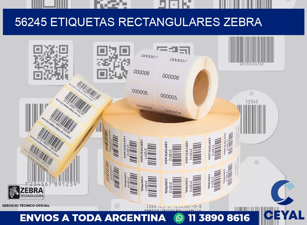 56245 etiquetas rectangulares zebra