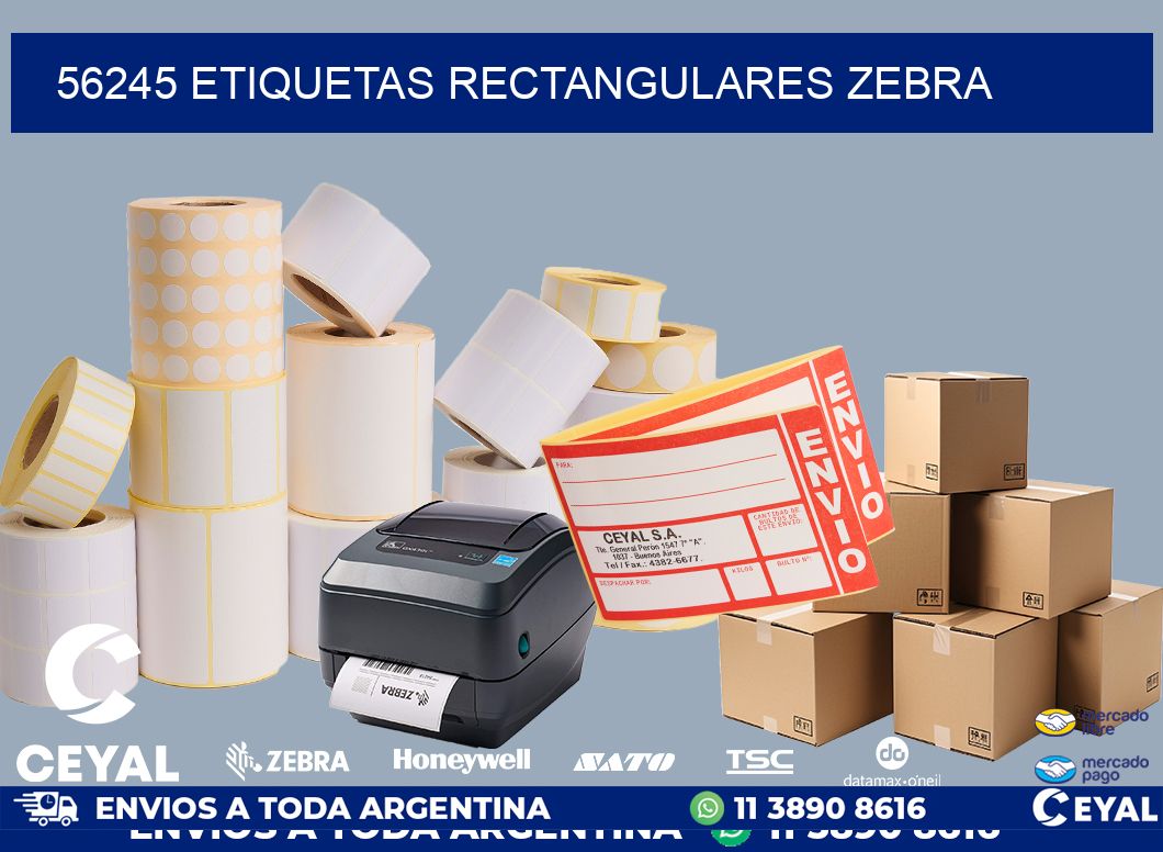 56245 etiquetas rectangulares zebra
