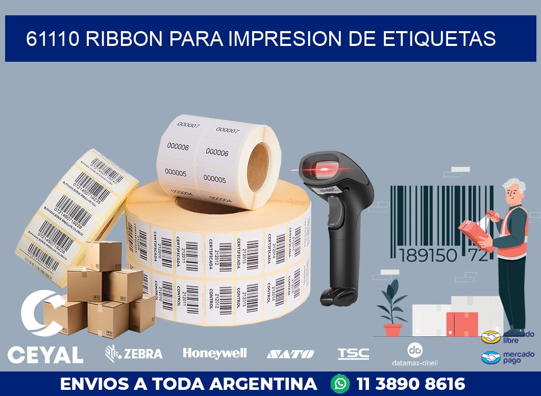 61110 RIBBON PARA IMPRESION DE ETIQUETAS