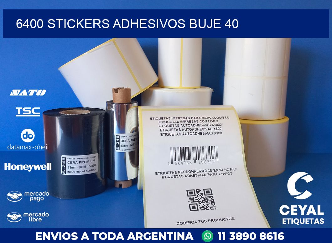 6400 STICKERS ADHESIVOS BUJE 40