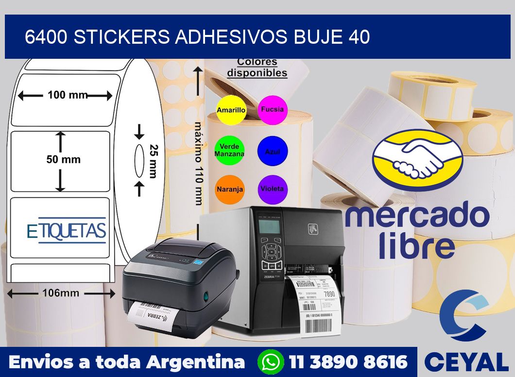 6400 STICKERS ADHESIVOS BUJE 40
