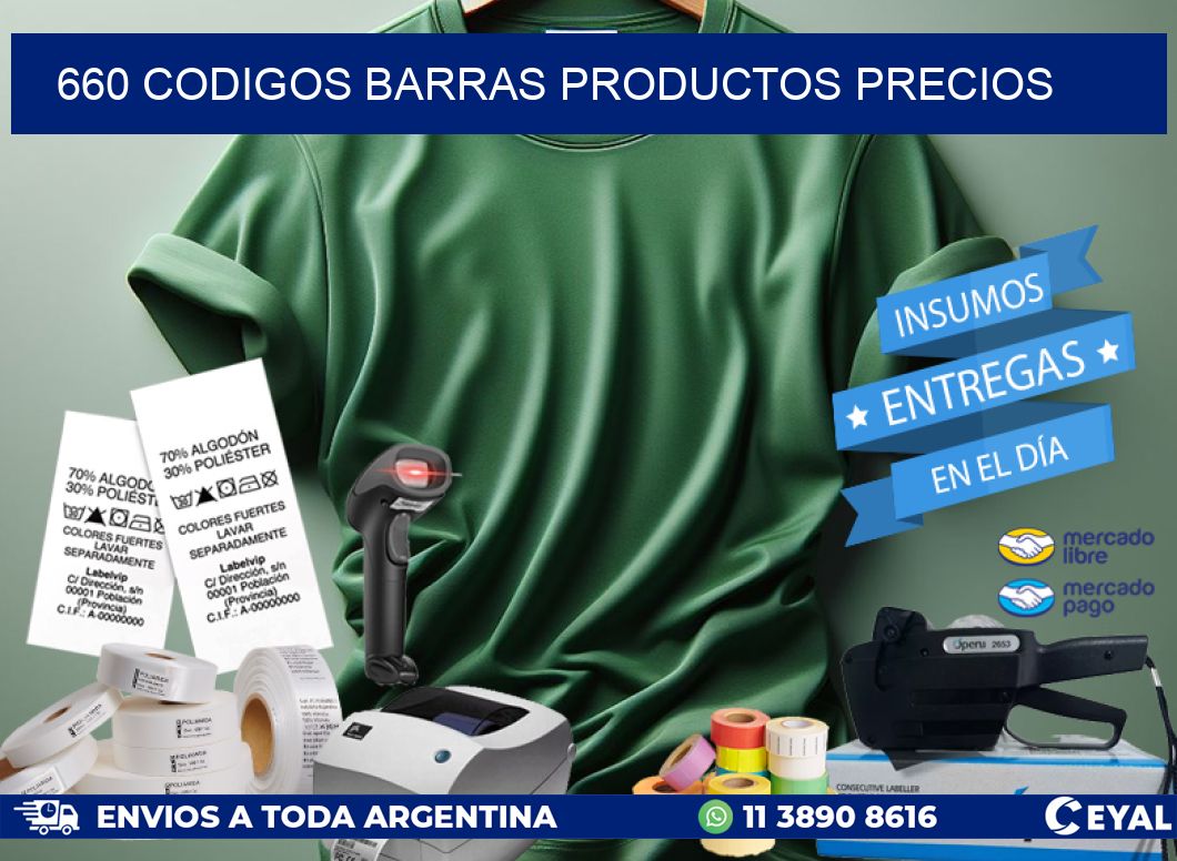 660 CODIGOS BARRAS PRODUCTOS PRECIOS