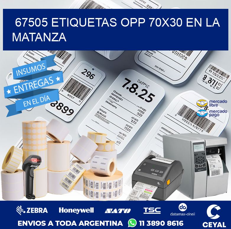 67505 ETIQUETAS OPP 70X30 EN LA MATANZA