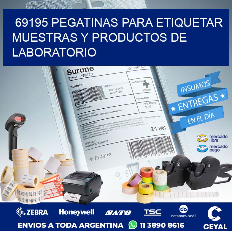 69195 PEGATINAS PARA ETIQUETAR MUESTRAS Y PRODUCTOS DE LABORATORIO
