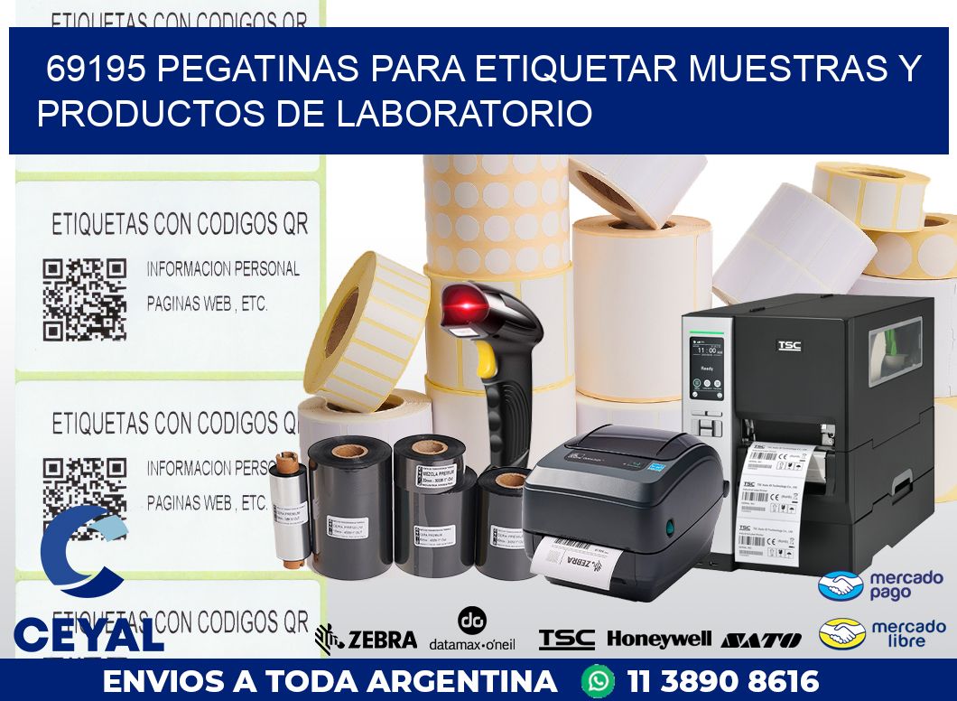 69195 PEGATINAS PARA ETIQUETAR MUESTRAS Y PRODUCTOS DE LABORATORIO