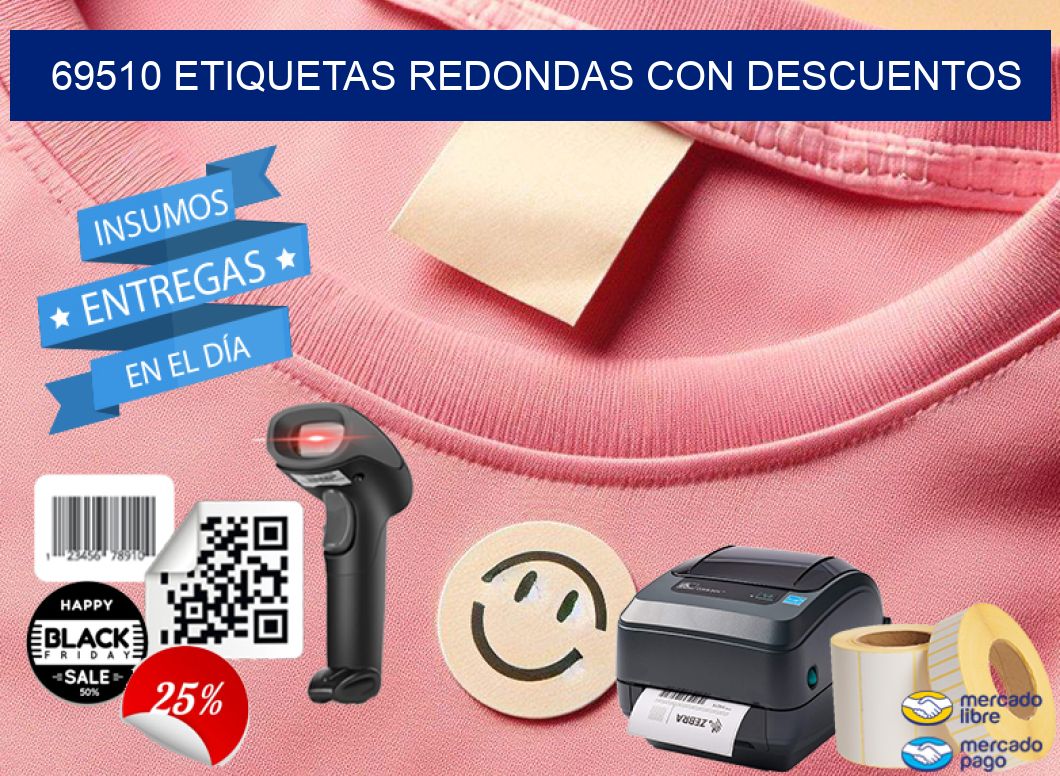69510 ETIQUETAS REDONDAS CON DESCUENTOS