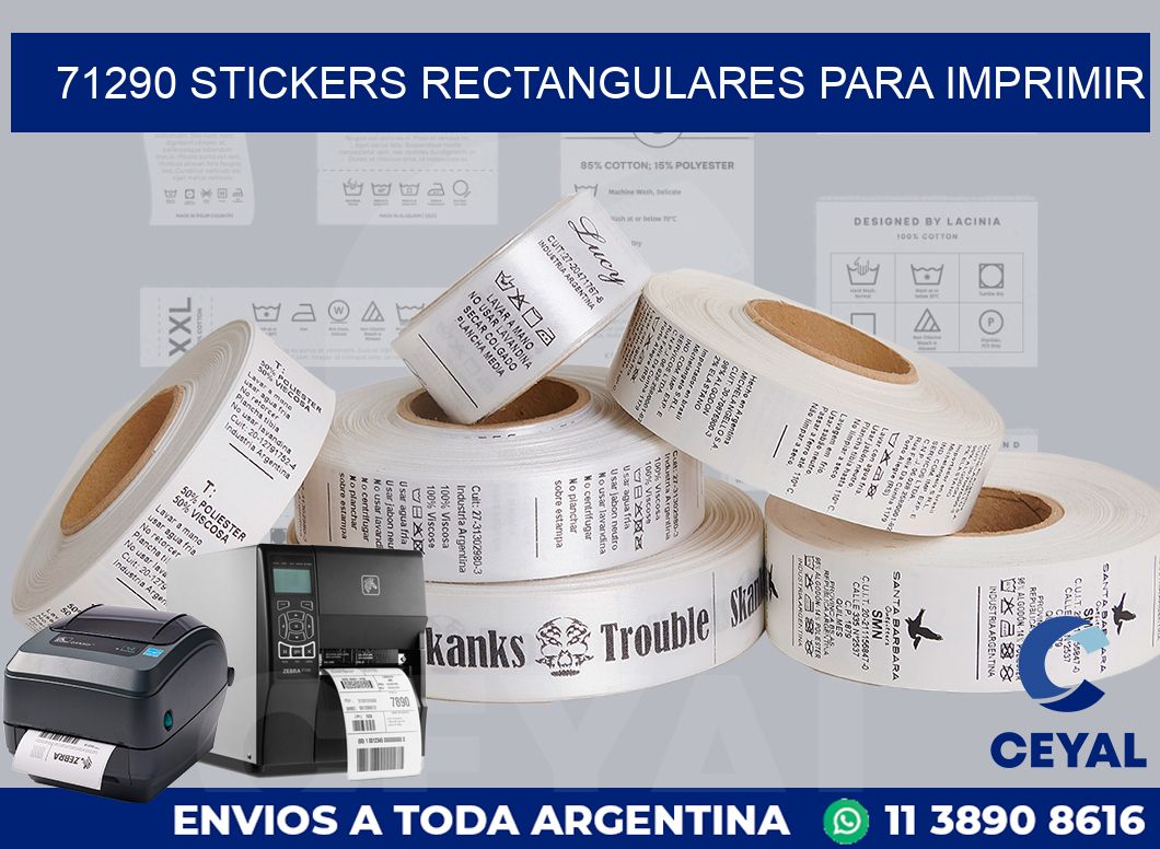 71290 Stickers rectangulares para imprimir