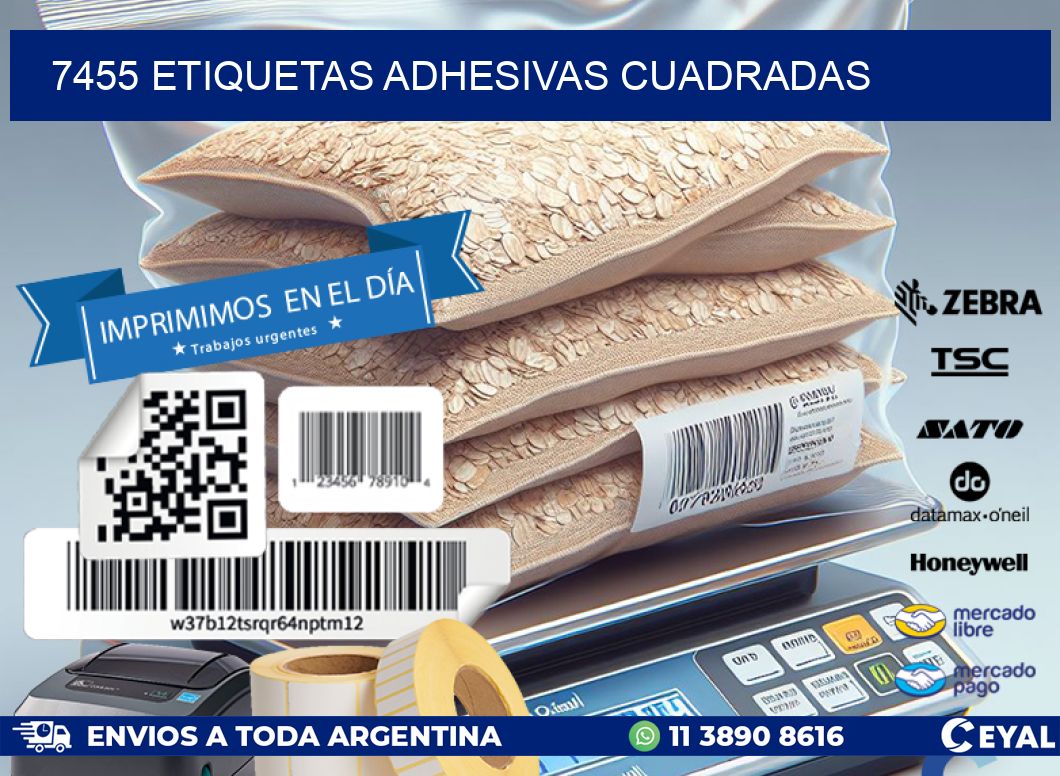 7455 ETIQUETAS ADHESIVAS CUADRADAS