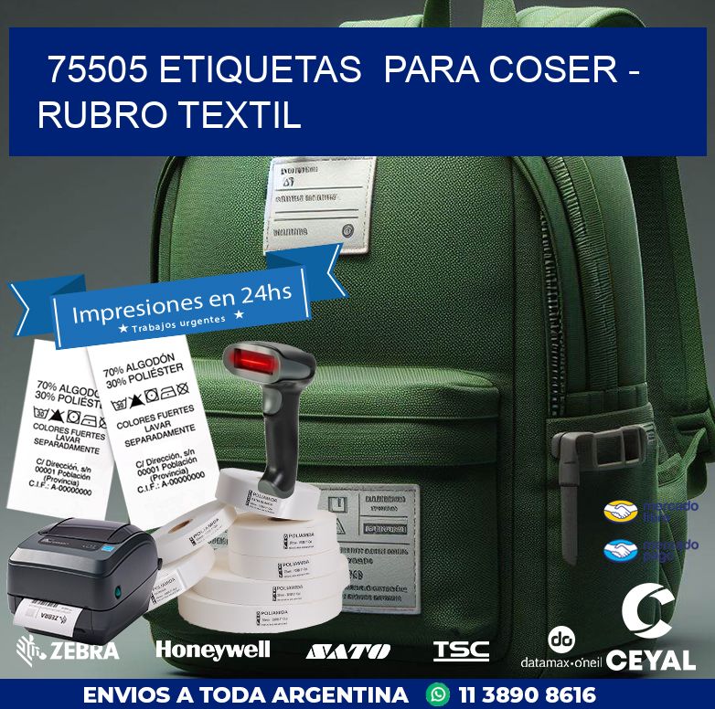 75505 ETIQUETAS  PARA COSER - RUBRO TEXTIL