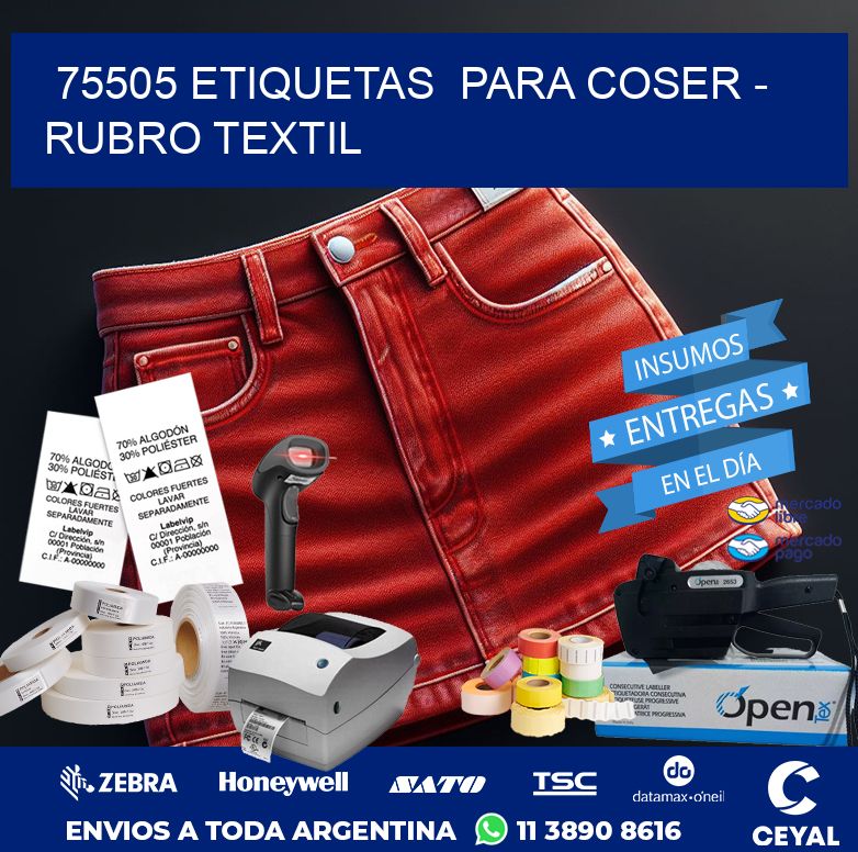 75505 ETIQUETAS  PARA COSER – RUBRO TEXTIL