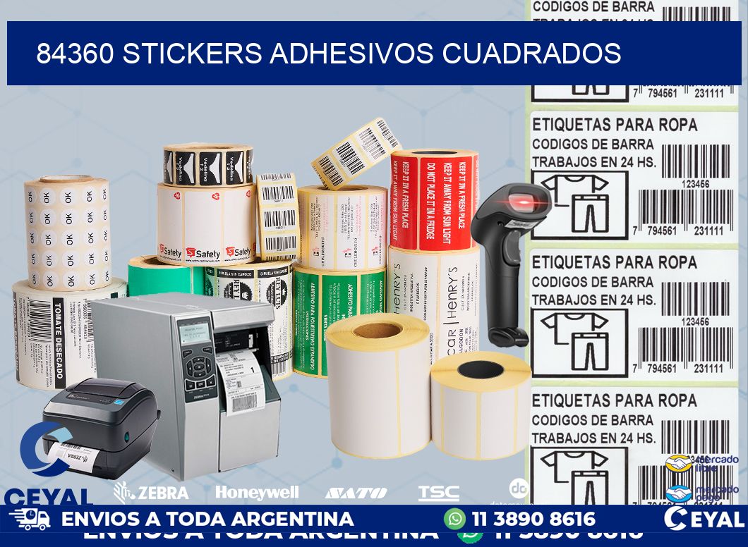 84360 stickers adhesivos cuadrados