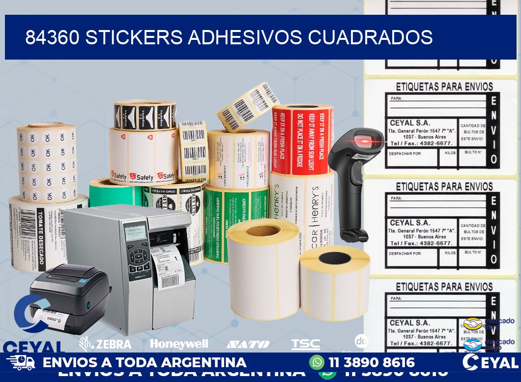 84360 stickers adhesivos cuadrados