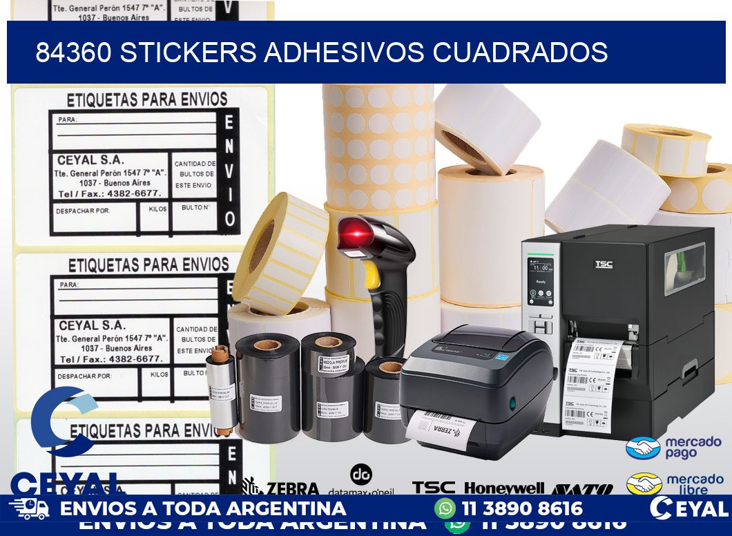 84360 stickers adhesivos cuadrados